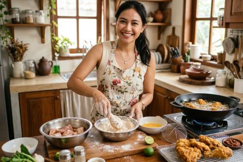 Rahasia "Kriuk" Sempurna, Resep Ayam Goreng Tepung Krispi Ala Rumahan cover